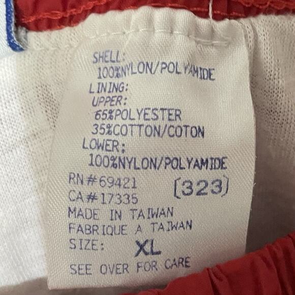 Vintage Reebok Windbreaker Track Pants Mens Size XL Red Zip Ankles Lined Baggy - Picture 9 of 9